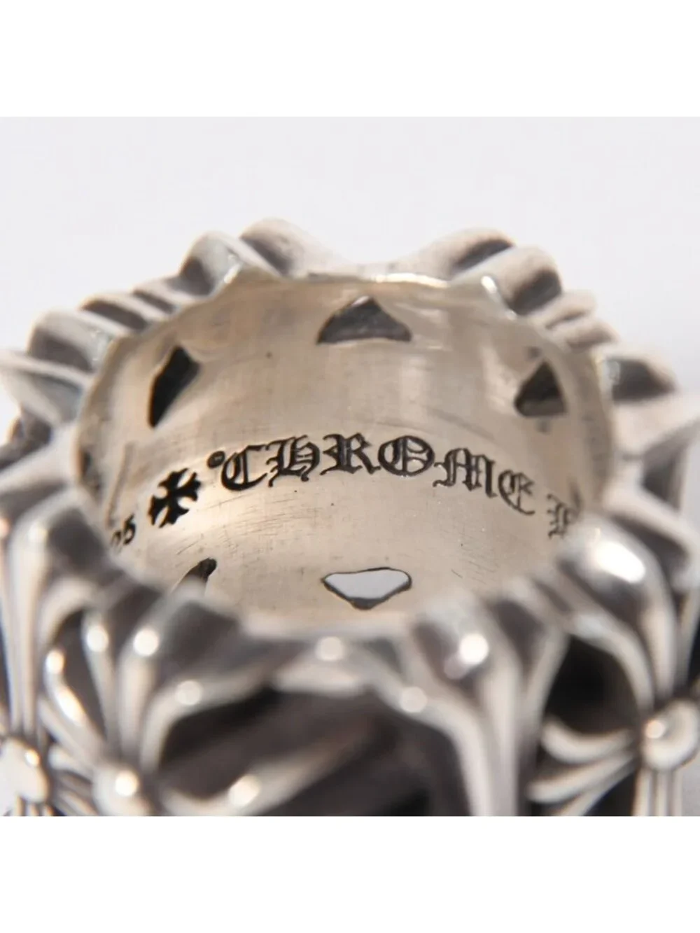 Chrome Hearts Cemetery Square Ring CH Cross 925 Sterling Silver